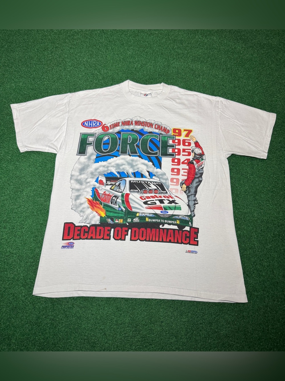 NHRA Winston Champion T Shirt Vintage 90s Drag Racing Shirt Large